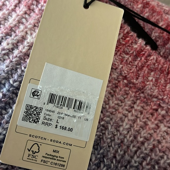 Scotch & Soda Gradient Cotton-Blend Crewneck Sweater in Blue Combo Size L NWT - Picture 12 of 16